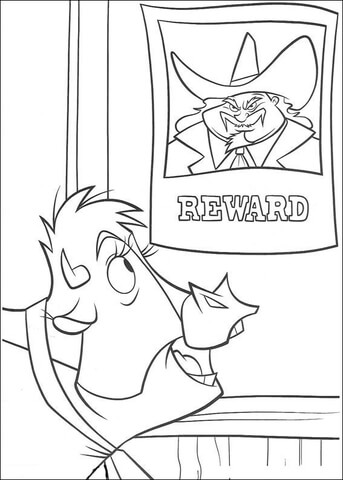 Cow Looks At The Reward Picture Coloring Page